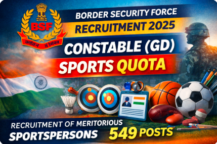 BSF Constable (GD) Sports Quota Recruitment 2025