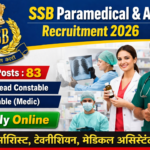 SSB Paramedical And ASI Recruitment 2026