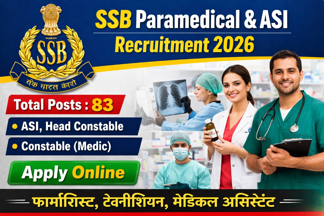 SSB Paramedical And ASI Recruitment 2026