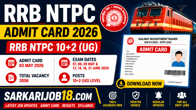 RRB NTPC Admit Card 2026