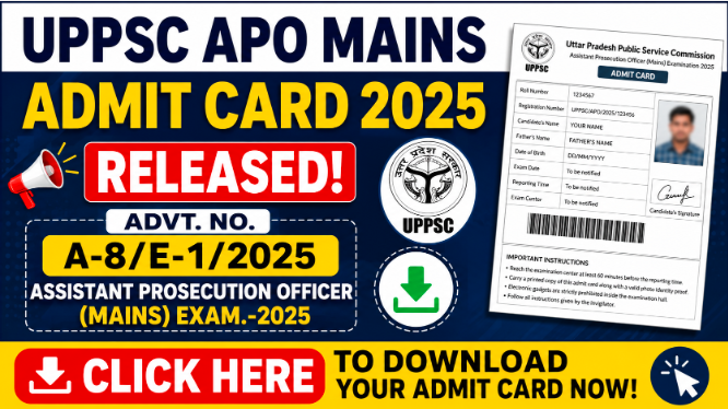 UPPSC Assistant Prosecution Officer (APO) Mains Admit Card 2025