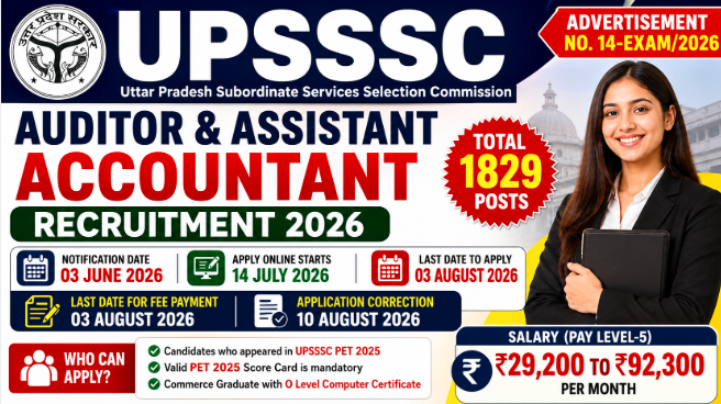 UPSSSC Auditor Assistant Accountant Recruitment 2026