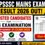 UPSSSC Mains Examination Result 2026