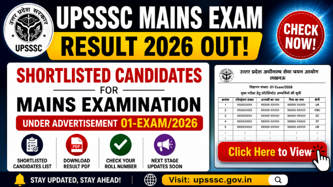 UPSSSC Mains Examination Result 2026