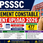 UPSSSC Enforcement Constable Document Upload 2026