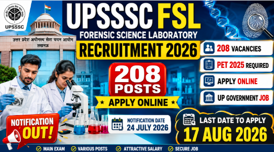 UPSSSC Forensic Science Laboratory Recruitment 2026