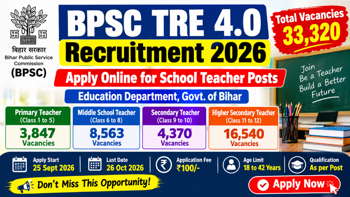 BPSC TRE 4.0 Recruitment 2026